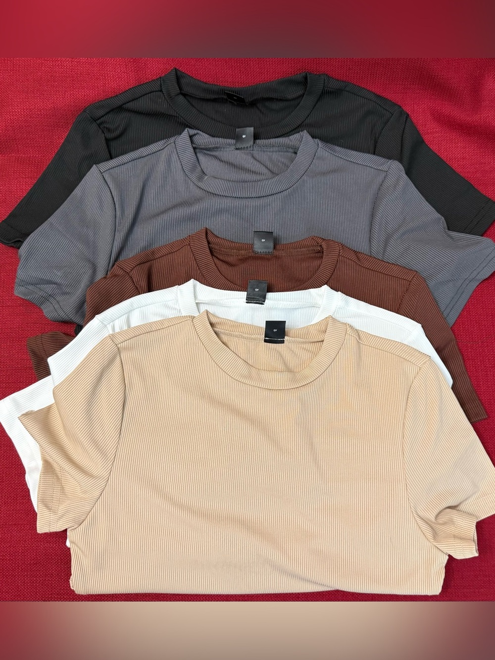 Women's Ribbed Short-Sleeve Bodysuit - lot of 5 assorted colors